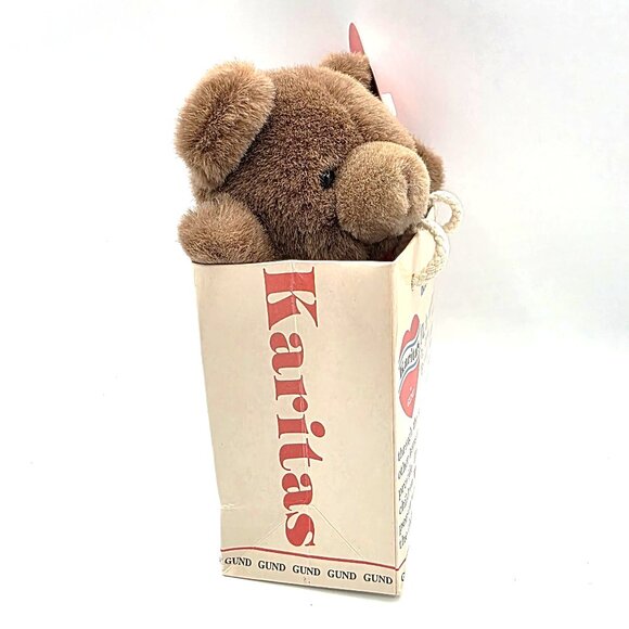 Gund Karitas Tender Teddy Brown Plush Teddy Bear 1989 Tags Gift Bag Vintage NOS - Picture 5 of 15